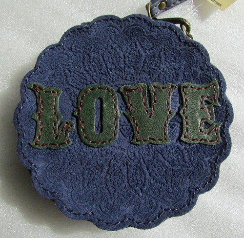 Boho Wallet Coin Bag Love Wristlet Blue 