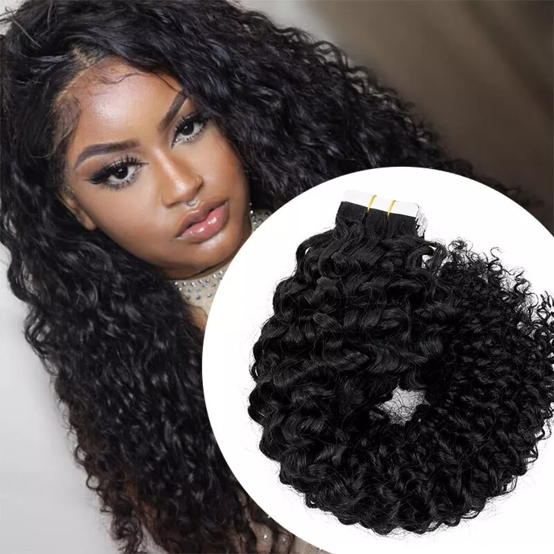 Wavy hair extensions clip in human hair top