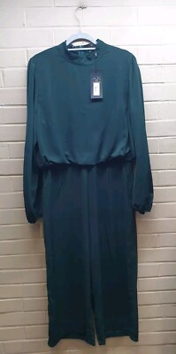 AX Paris Damen Jumpsuit grün Langarm Größe UK 14