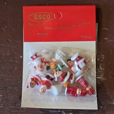 Vtg SSCO Micro Miniature Plastic Santa Snowma...