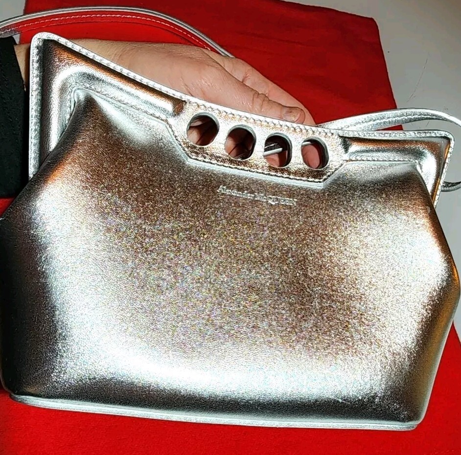 Alexander Mcqueen The Mini Peak Bag Silver 100% Lamb Serial