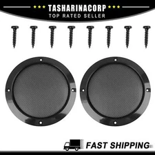 Universal Piece of 2 Auto Car Speaker Grill Cover Steel Mesh Protector 5" Black