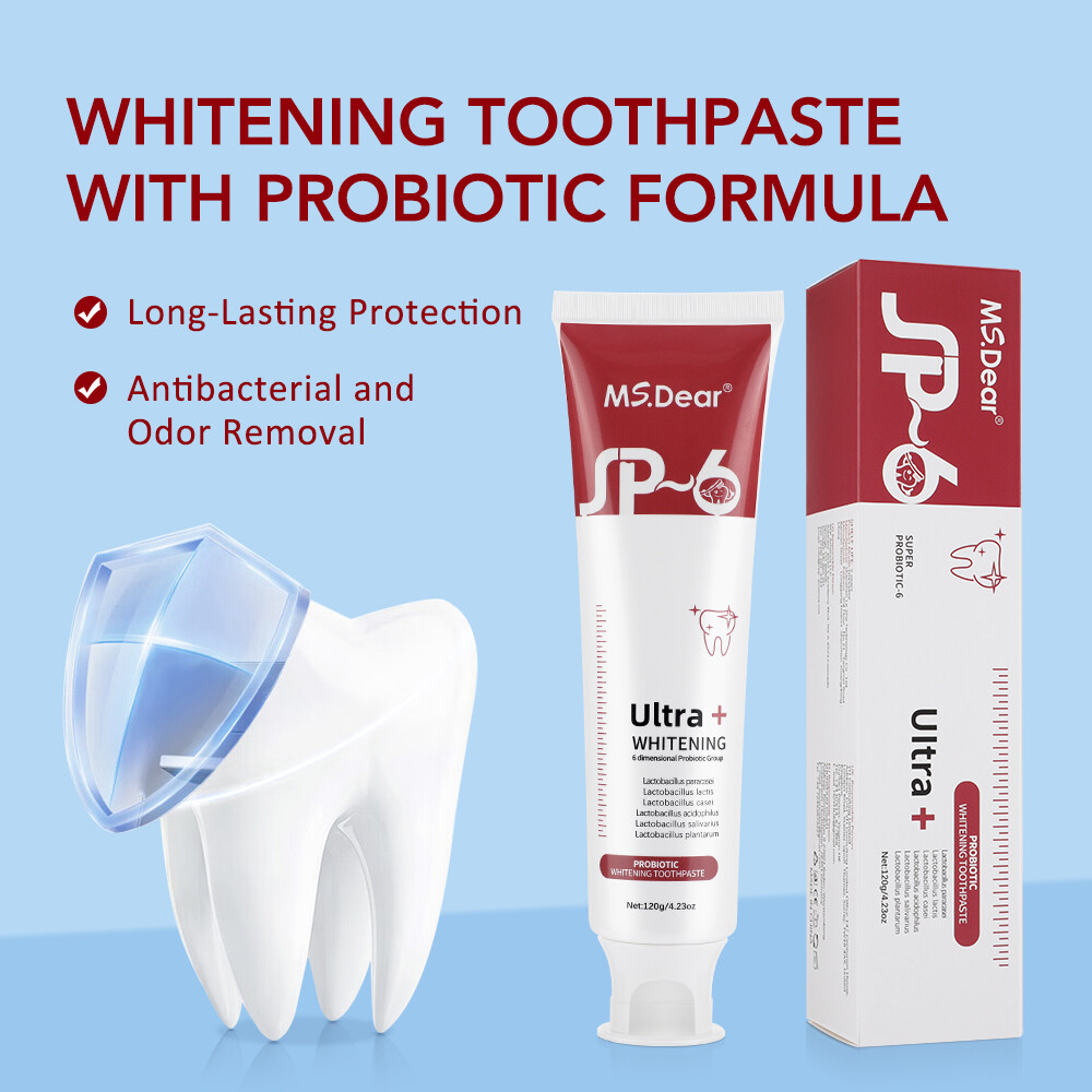 2-Pack SP-6 Probiotic Toothpaste: Whitening + Brightening with Fresh Breath Care