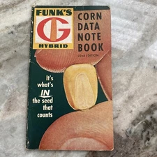 CORN DATA NOTEBOOK FUNK'S HYBRID ADVERTISING 1960 GRANT & SON Stonington Ill