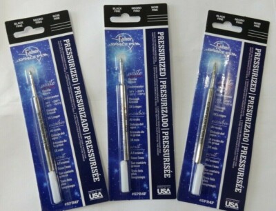 3 x 1 Fisher Space Pen Refills SPR4F Pressurized Cartridge Black Ink Fine Point