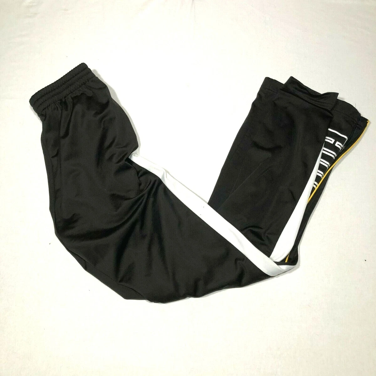 PUMA Sweatpants Mens M Black White Striped PUMA Spellout Cotton