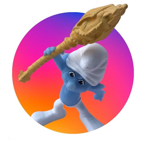 Clumsy Smurf McDonalds 2011 Peyo Figure Happy Meal Toy Dragon Wand Snow White - Picture 8 of 10
