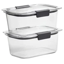FOOD STORAGE CONTAINERS (2-Pack) 4.7 Cup Stain-Proof Plastic
