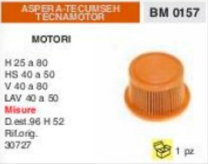 Air Filter Aspera Tecumseh Tecnamotor H Hs V Lav O 98 H 52 Ebay