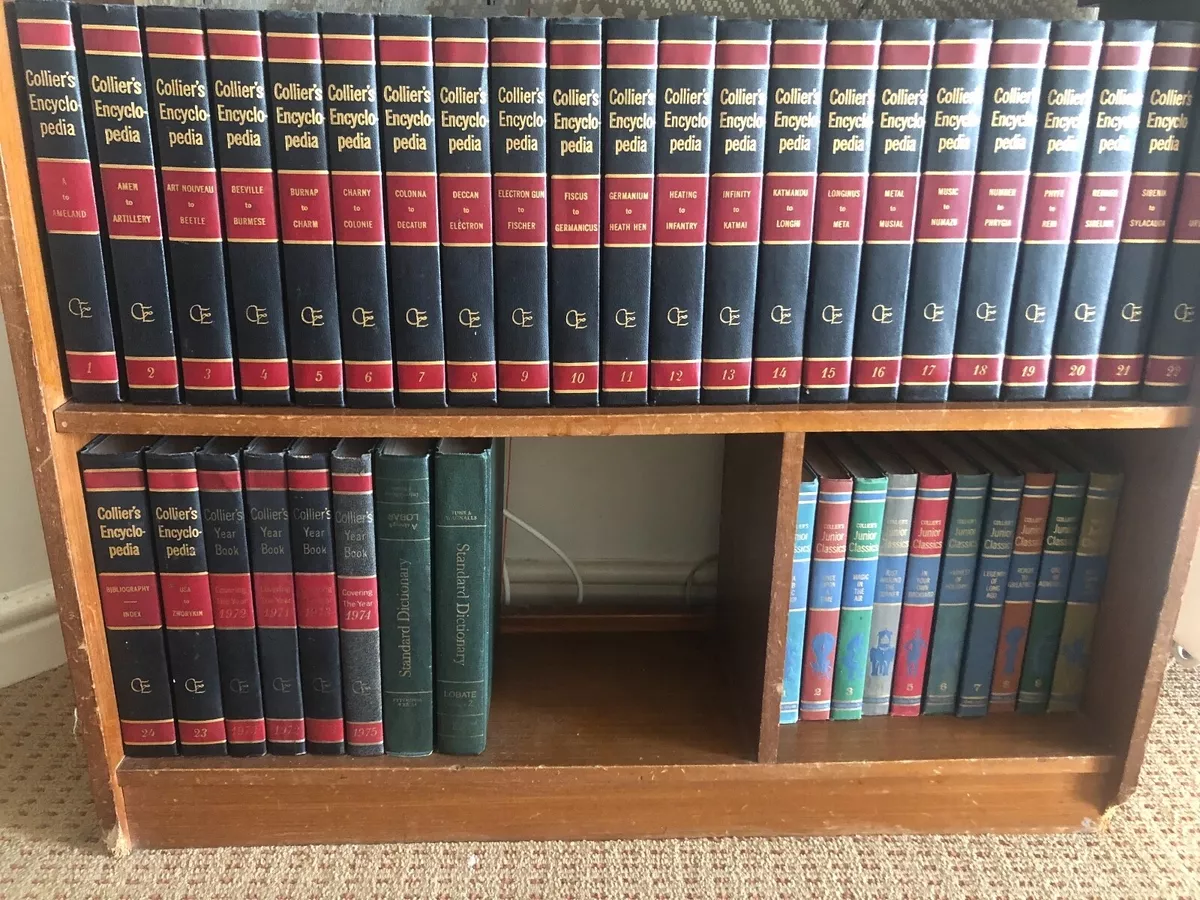 Collier's Encyclopedia. Full set of 24 books in bookcase. Year is 1970.  £250 | eBay