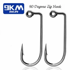 50~200Pcs Jig Hooks Aberdeen 90 Degree Jig Hooks Round Bend DIY Jig Head Tackle