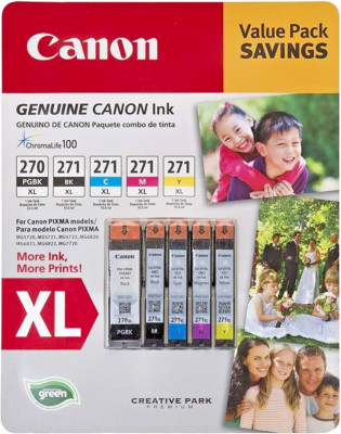 5PK Genuine Canon OEM 270XL/271XL Ink Cartridges PGI-270XL CLI-271XL  - ALL XL!