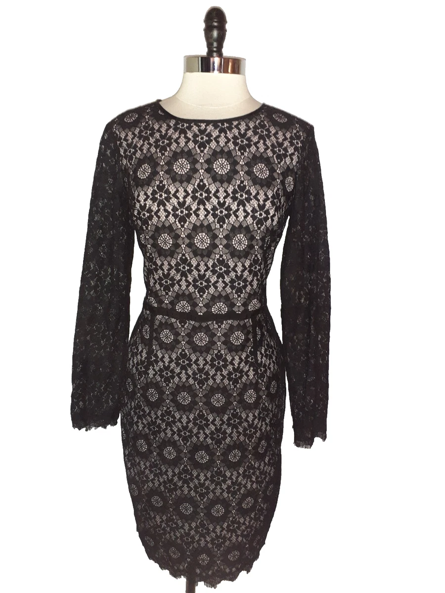 knee length dresses for ladies Maggy London Jacquard Style Print Sheath Dress Wine White / 16