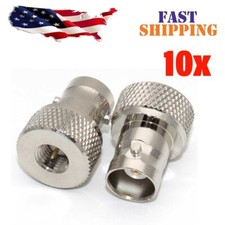 10XSilver SMA Male to BNC Female Disc RF Coaxial Connector Adapter Nickel Plated