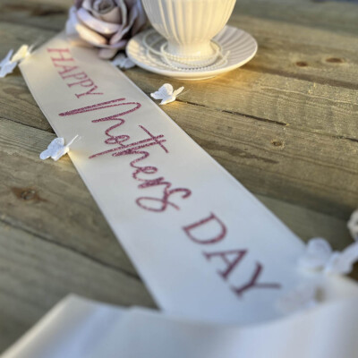 WORLDS BEST MUM Glitzer Schärpe | Luxus Muttertag Schärpe | Personalisiert Mama Geschenk