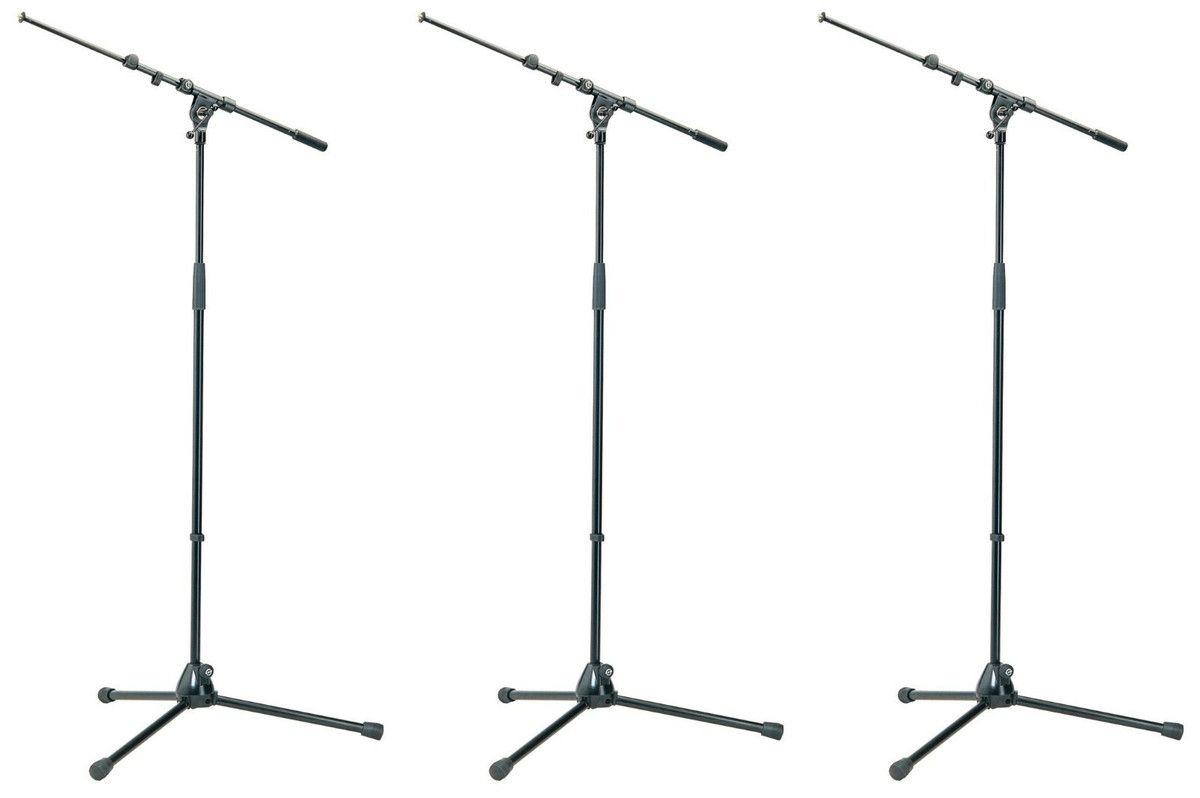 3-Pack! NEW K&M 21090B 210/9 Mic Stand & Boom Konig & Meyer