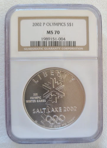2002 P Olympics commemorative uncirculated silver dollar NGC MS70