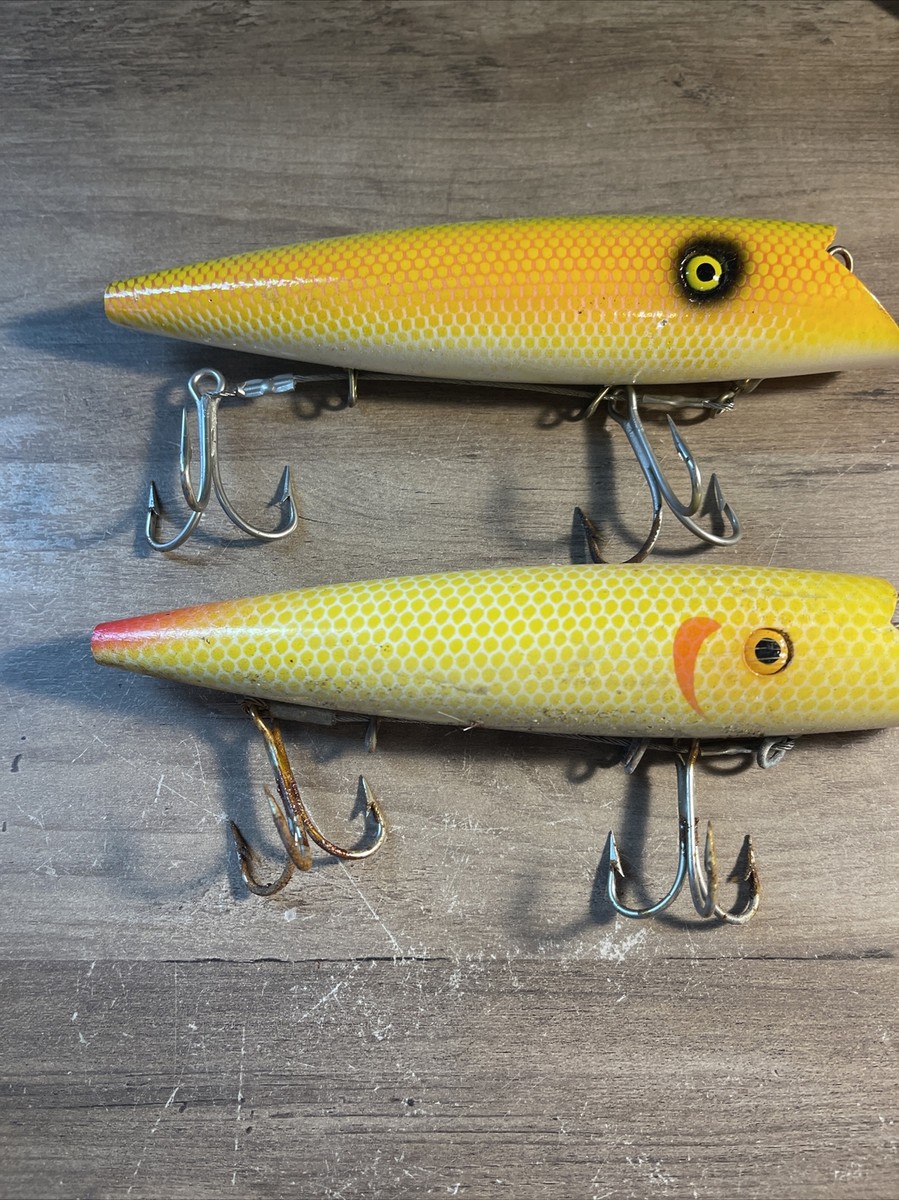 Lot of 2 vintage 7 inch deep sea wooden wood lures | eBay