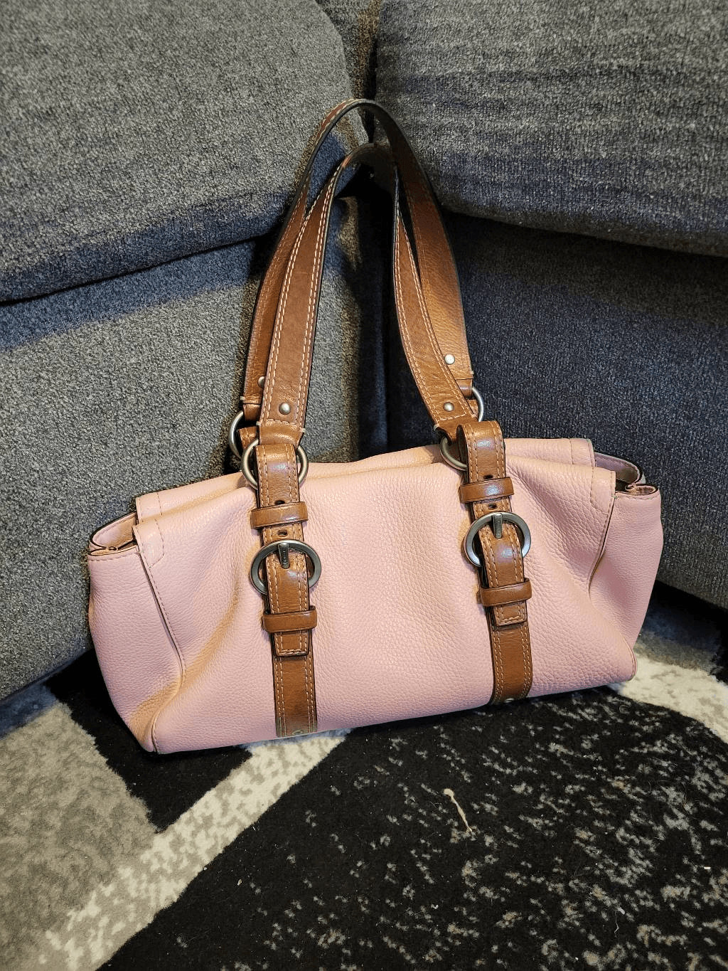 Coach pink/brown leather shoulder bag Gem