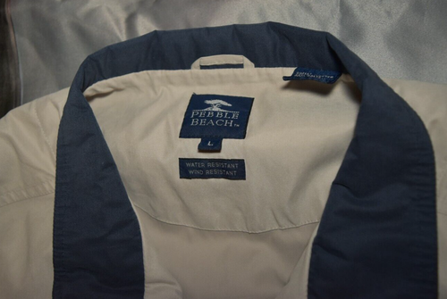 Pebble Beach Mens Jacket Adult Beige Wind Water Resistant Golf Size Large - Picture 3 of 4