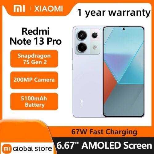 Xiaomi Redmi Note 13 Pro 5G 128/ 256/ 512GB Unlocked Global Smartphon New Sealed - Picture 1 of 20