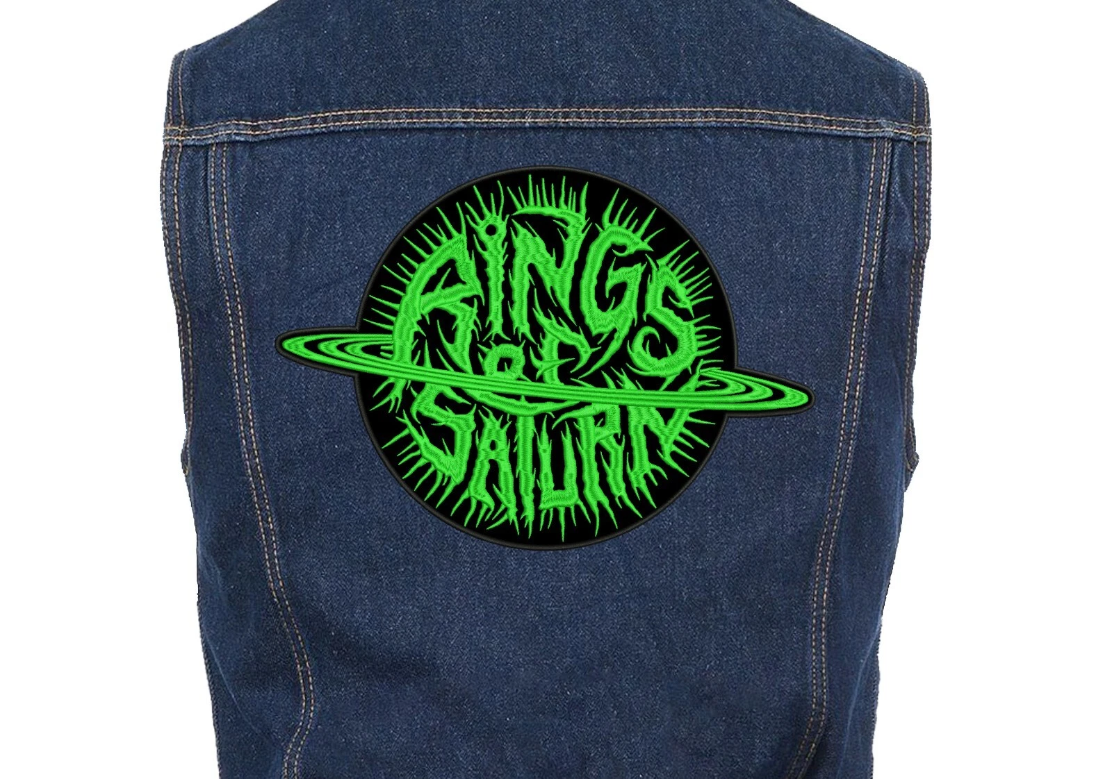 Rings Of Saturn embroidered BACK patch. Sew On patch. Deathcore.