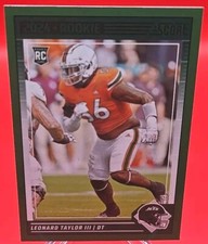Leonard Taylor III 2024 Score Football RC Green Parallel #396 New York Jets