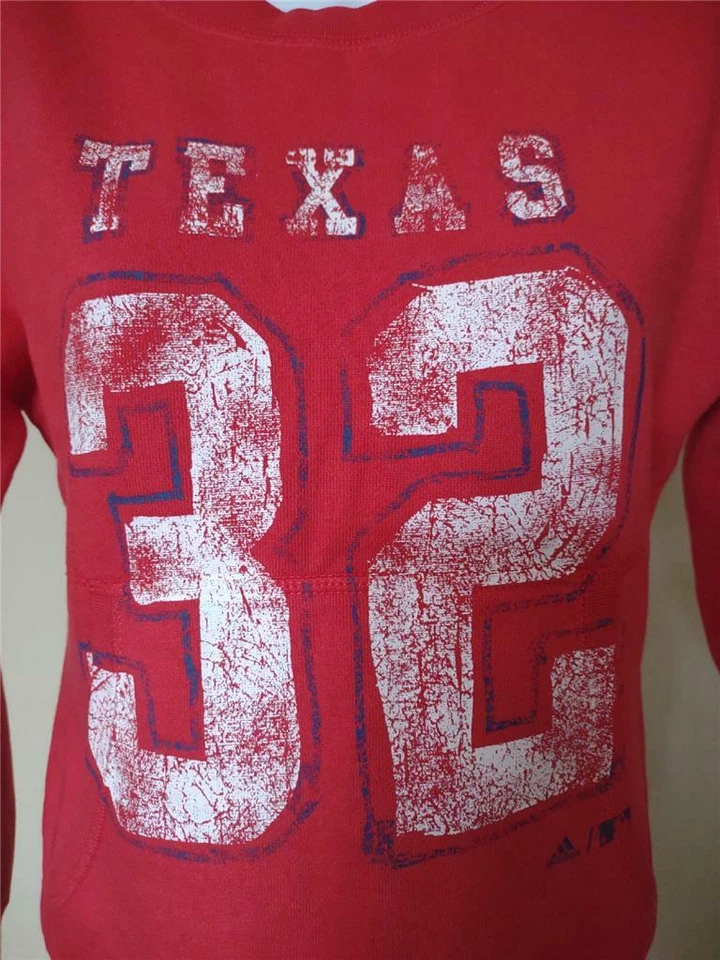 Nueva Sudadera Roja Remendada Texas Rangers #32 Josh Hamilton Jóvenes Niñas Talla M Foto 2 de 4