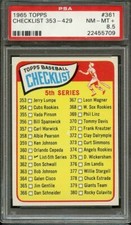 1965 TOPPS BASEBALL 361 CHECKLIST 353-429 PSA NM-MT+ 8.5