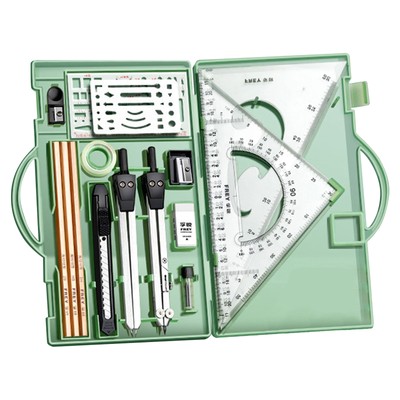 Professional Geometry Set, 16 Pcs, Geometry Kit for Artists and Students