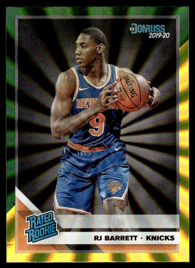 2019-20 Donruss Yellow Green Laser Holo RJ Barrett Rookie New York Knicks #203
