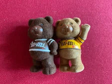 1987, M&M's, (2) "Chocolate Chums", Miniature Bear Figures (Vintage)