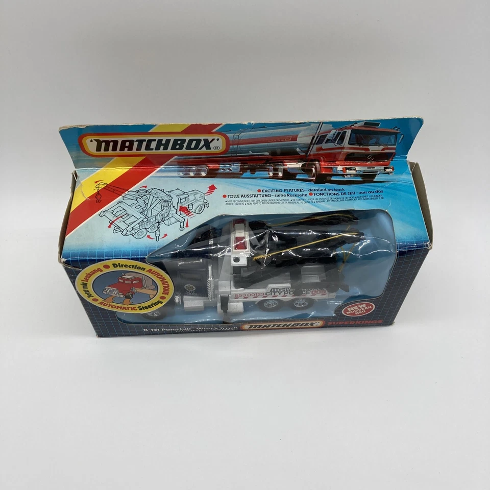 Camión de naufragio Matchbox Super Kings K-121 Peterbilt Highway Patrol A71 Foto 2 de 4