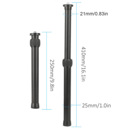 2 Section Extension Tube Tripod Center Extender With 1/4in 3/8in Screw  - Picture 1 of 18