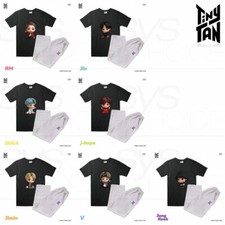BTS TinyTAN Official Authentic Goods 3D Black Short sleeve Pajamas Tracking Nu