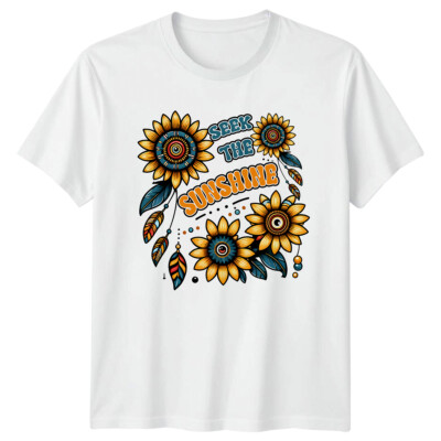 Seek The Sunshine Hippie Sonnenblume Natur Grafik T-Shirt