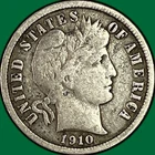 1910 Barber Dime Very Fine VF Coin #47221