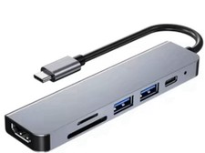 Vivitar SD  Micro SD Card Reader USB Type C Hub 6 in 1