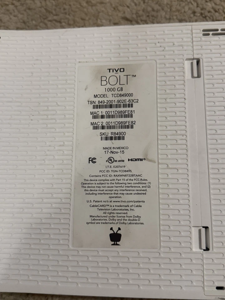 Tivo Bolt 1000GB Video Recorder 2-Tuner OTA 4K UHD DVR With Remote TCD849000 - Image 4 of 4