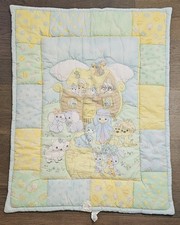 Vintage 2006 Crib Comforter Noah's Ark Precious Moments 33 in. x 43 in. Used