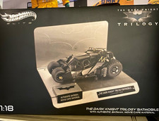 Hot Wheels Elite 1:18 Dark Knight Trilogy Batmobile Diecast Black Stand NIB