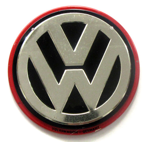 1950's VW VOLKSWAGEN metal car emblem plaque Wheaties Cereal Premium mc1