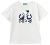 United Colors of Benetton Jungen T-Shirt Cremeweiß GrößE