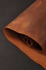Rustic Brown Crazy Horse Leather Full Grain Veg Tan Cowhide 1.6mm Full Hide 4oz.