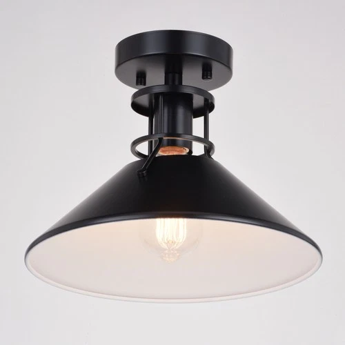 Vaxcel Lighting C0270 Canton 12"W Semi-Flush Ceiling Fixture - Black / Matte - Picture 5 of 12