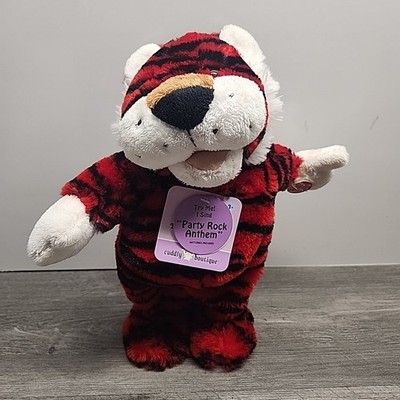 Dan Dee 12'' Singing Dancing Red Striped Tiger Plush ''Party Rock Anthem''