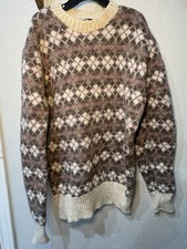 VTG 80s Moffat Woollens Scottish Wool Fair Isle Knit Sweater Size 36 / XS