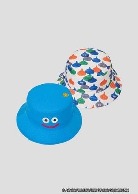 graniph Dragon Quest Reversible Slime Bucket Hat Blue Free Size Kids Strap
