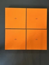 4 Authentic HERMES Empty Box For 2 Deep Plates Assiette Creuse H Deco W/Labels