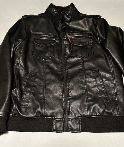 Levi Strauss & Co. Men’s Sherpa Lined Faux Leather Aviator Bomber Jacket XL